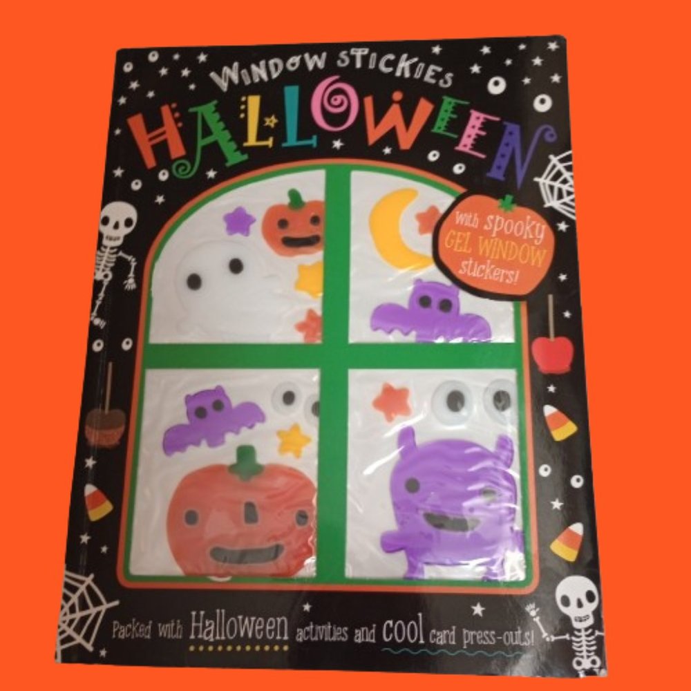 2 Halloween Sticker Books Halloween (Window Stickies) and Sticker Friends